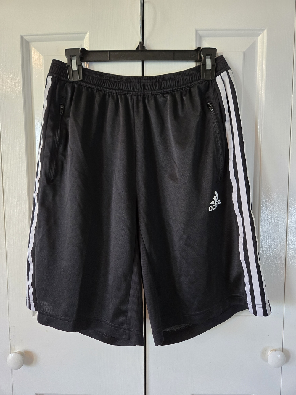 Adidas Men's Black 3-Stripe Athletic Shorts
